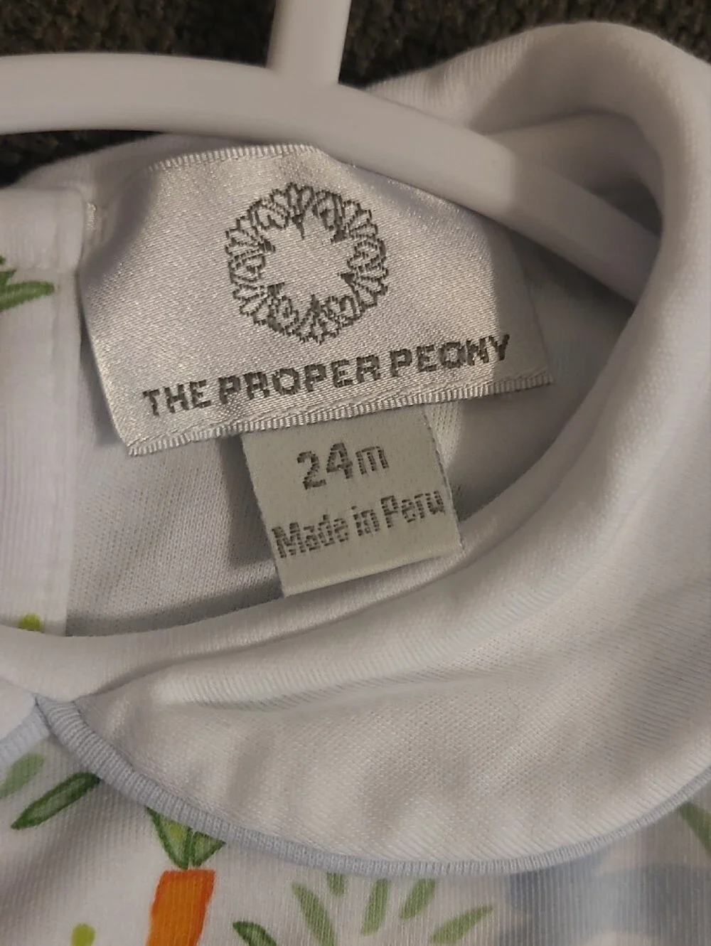 The Proper Peony Infant Carrot Print Romper - White & Orange